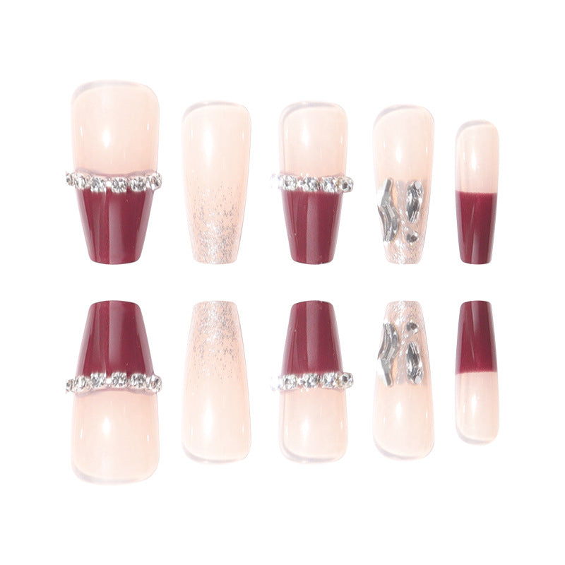 Rhinestone-Embellished Stiletto Press-On Nails Kalsten 1789085992