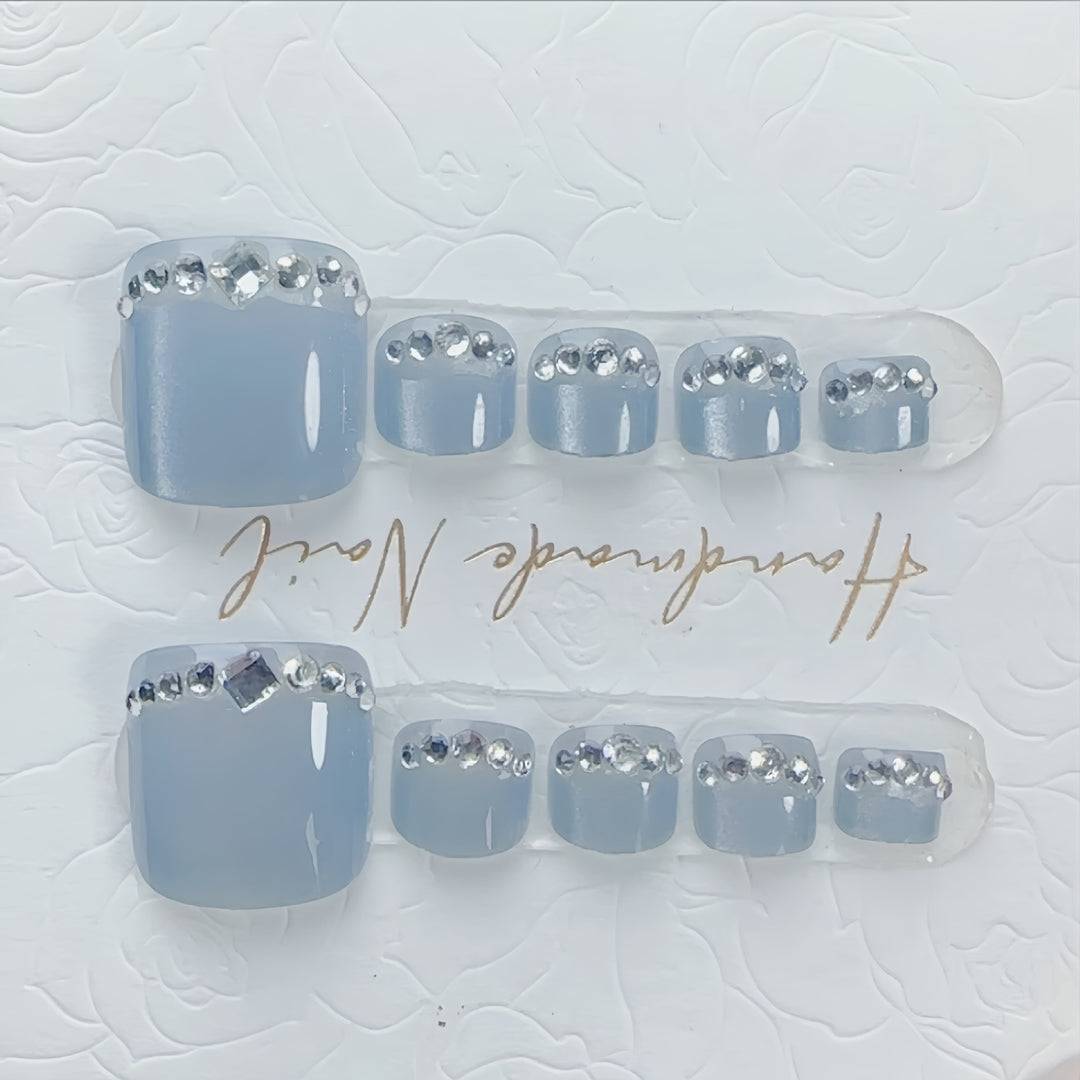 Elegant Rhinestone-Embellished Press-On Nails Kalsten