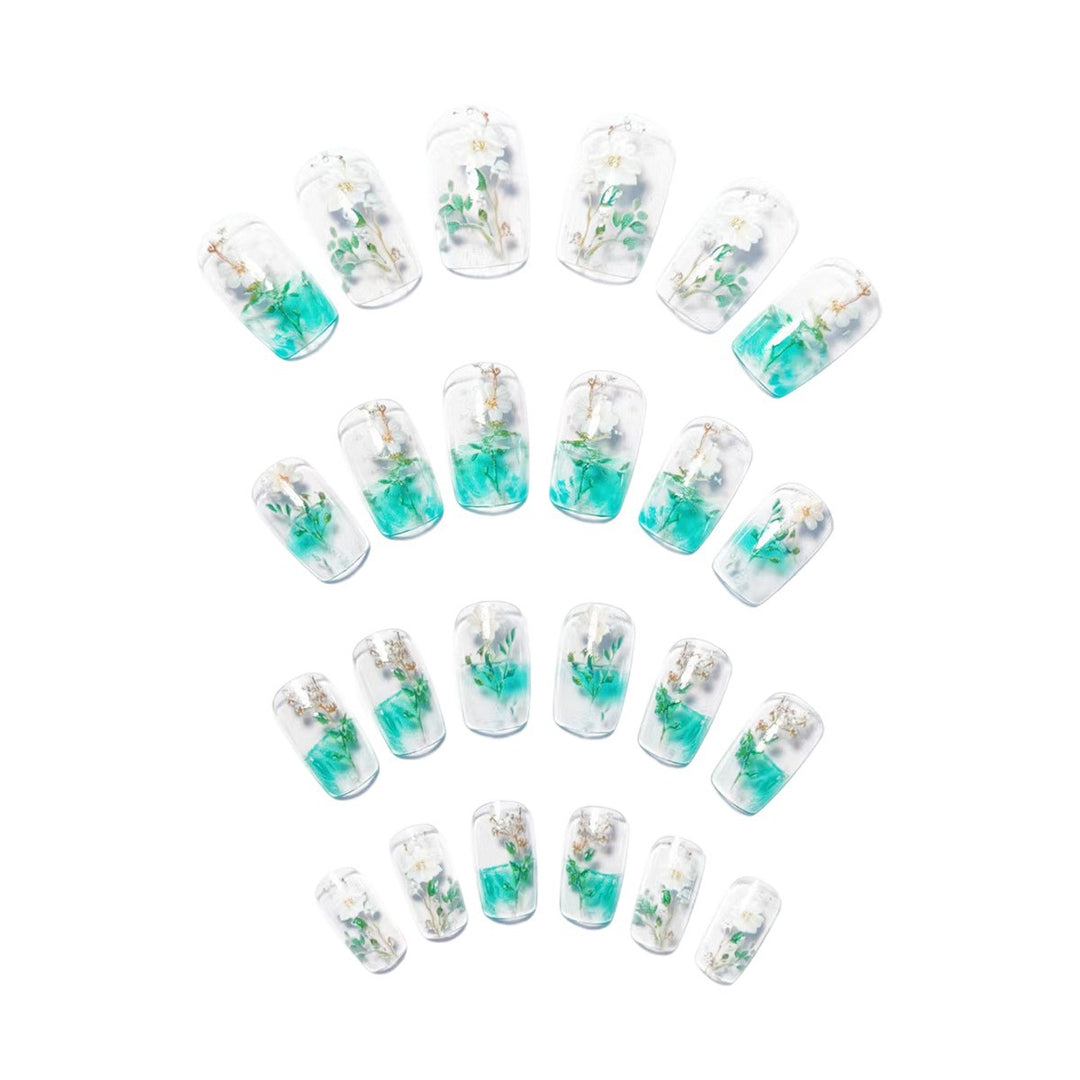 Artificial nails with botanical flower design Kalsten