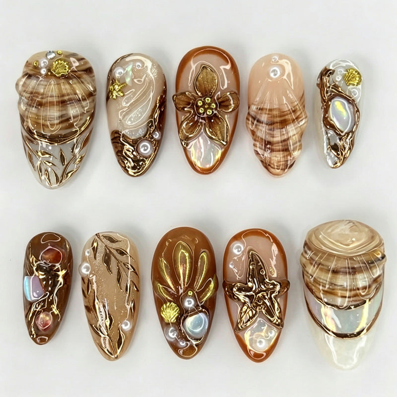 Artistic Nail Tips with Maritime Elements Kalsten