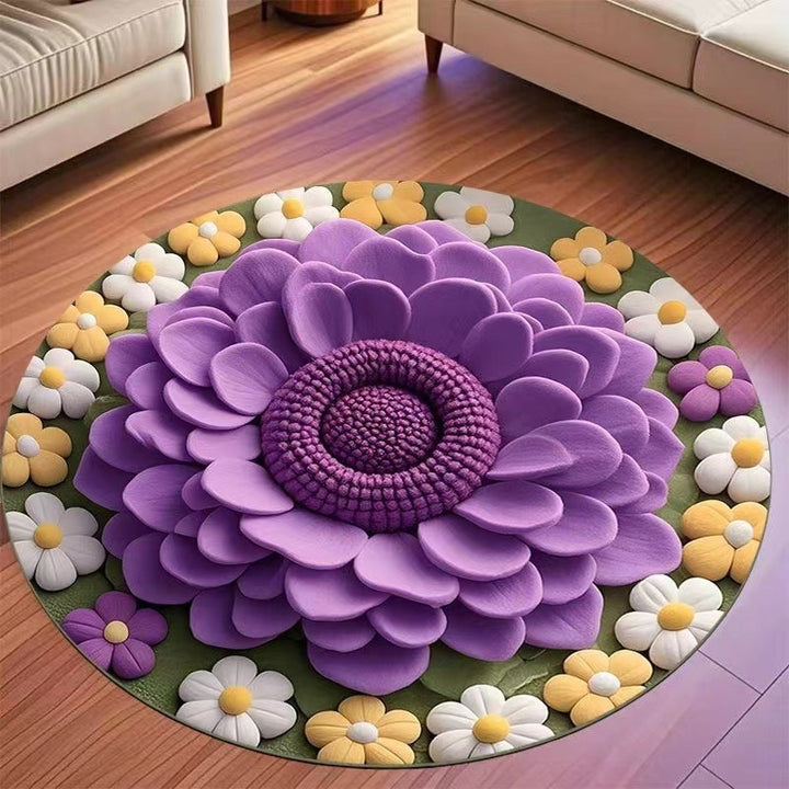 Floral Pattern Plush Area Rug