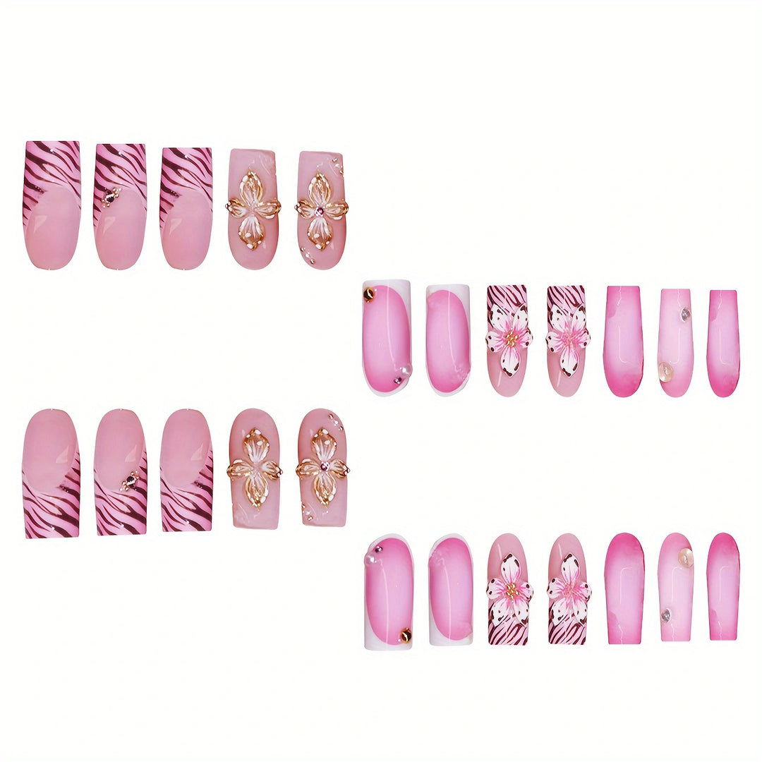 Artistic Floral 3D Press-On Nails Kalsten