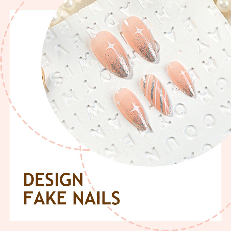 Elegant artificial nail set with glitter accents Kalsten