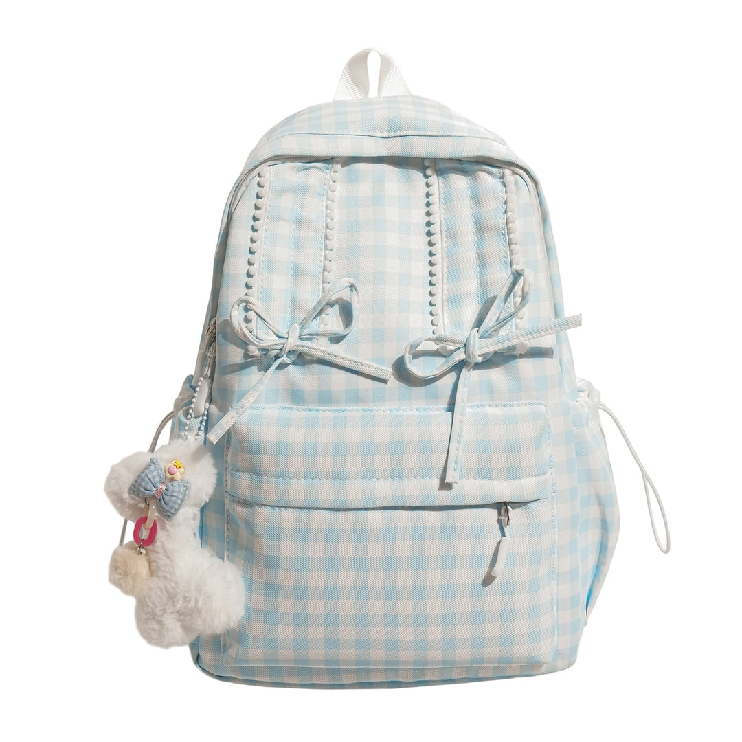 Charming Checked Pattern Backpack kalsten