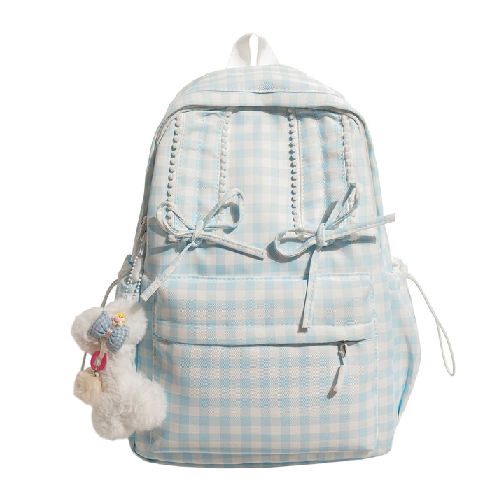 Charming Checked Pattern Backpack kalsten