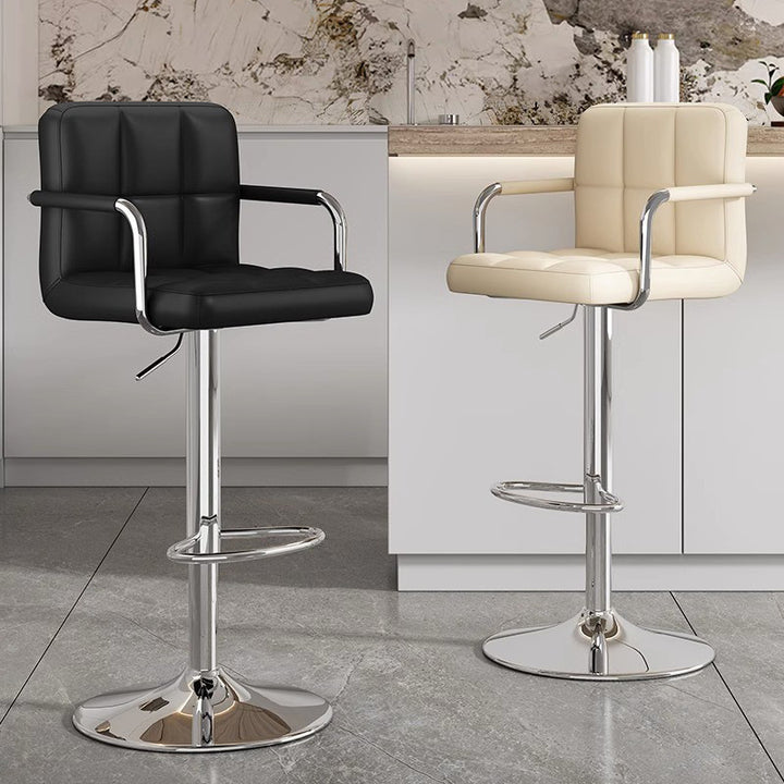 Modern Bar Stool With Functional Height Adjustment And Comfortable Pu Upholstery Kalsten
