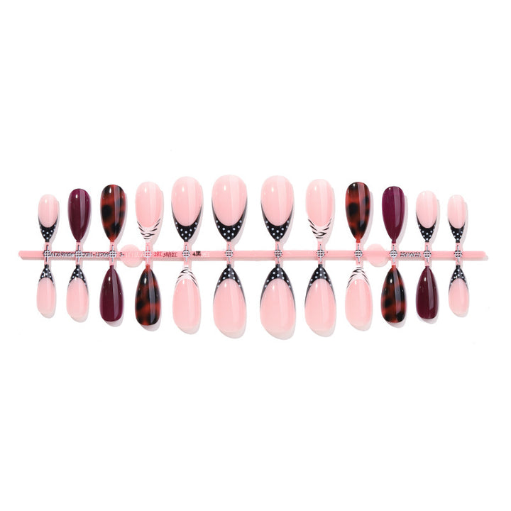 Premium Decorative Press-On Nail Set with Unique Geometric Patterns Kalsten