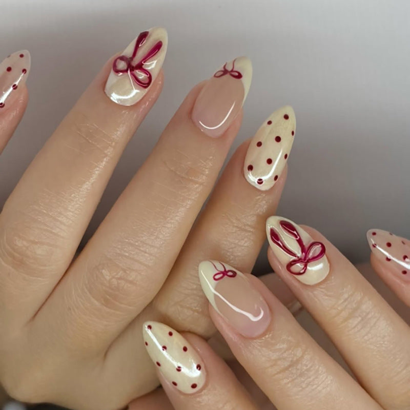 Artistic Nail Art with Cute Bow Decorations Kalsten