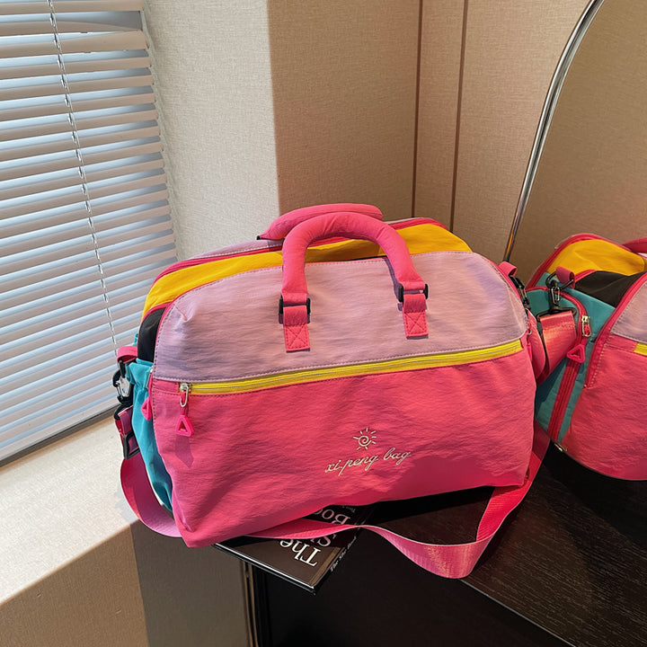 Versatile Color Block Duffle Bag