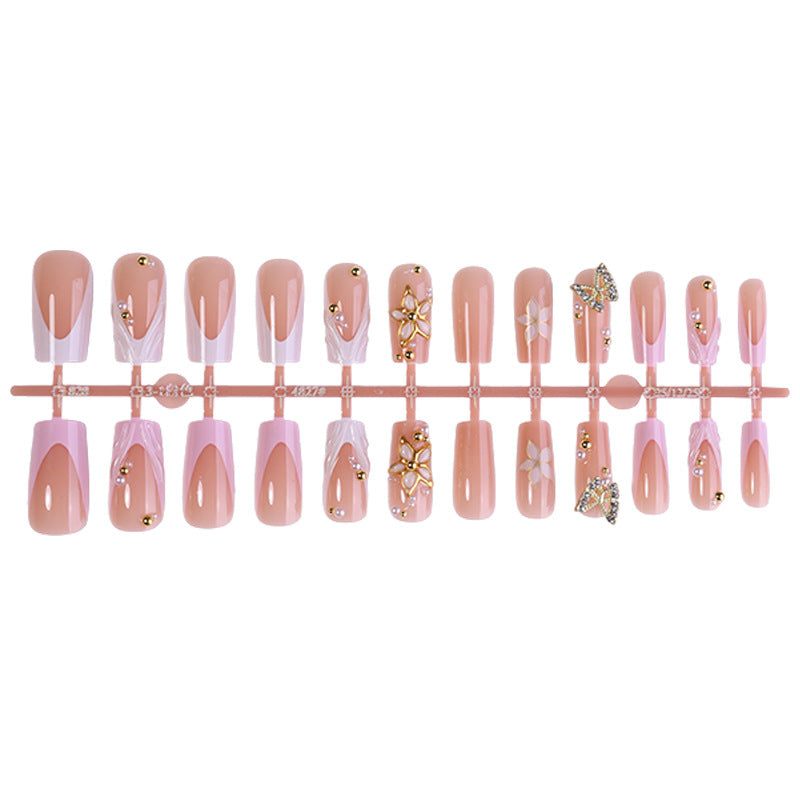 Decorative Press-On Nail Art Set with Crystal Accents kalsten
