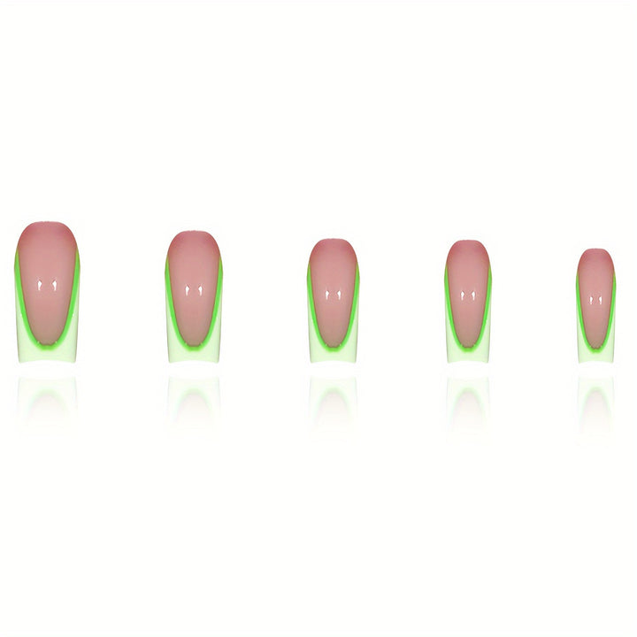 Neon French Tip Press-On Nails Kalsten