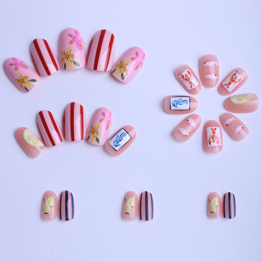 Artful fingernails with tropical designs Kalsten