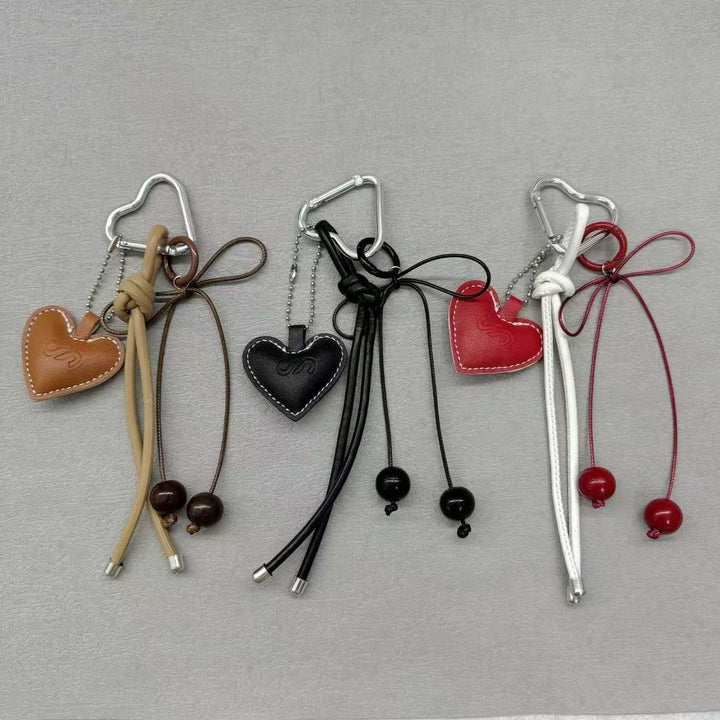 Leather Heart Charm Keychain Kalsten