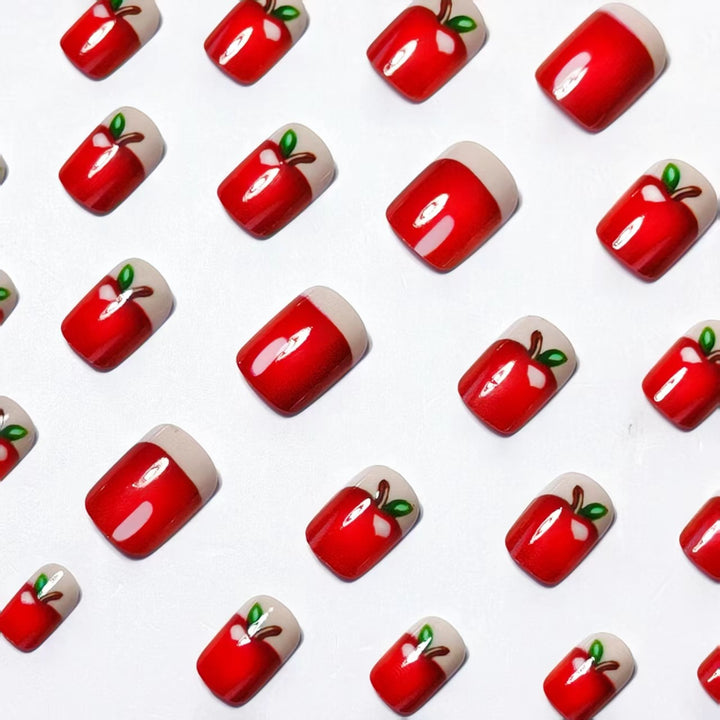 Artificial nails with playful apple motif Kalsten