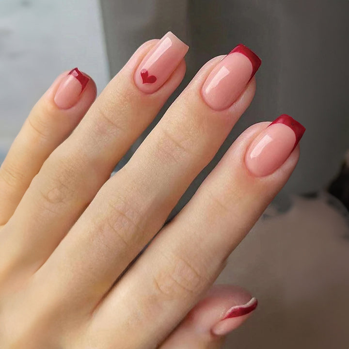 Creative Art Nail Set with Heart Accents Kalsten
