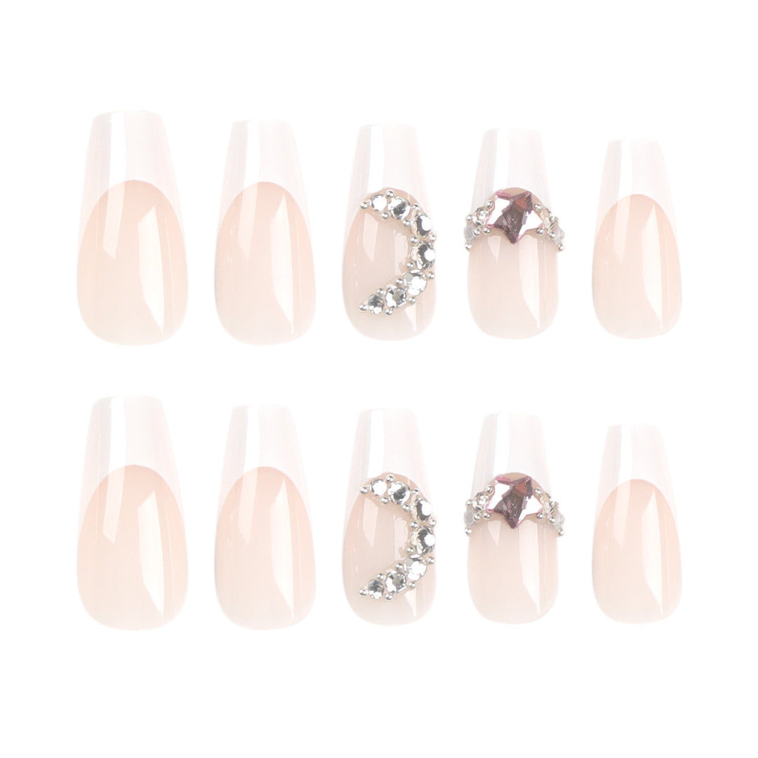 Elegant artificial nails with glitter accents Kalsten