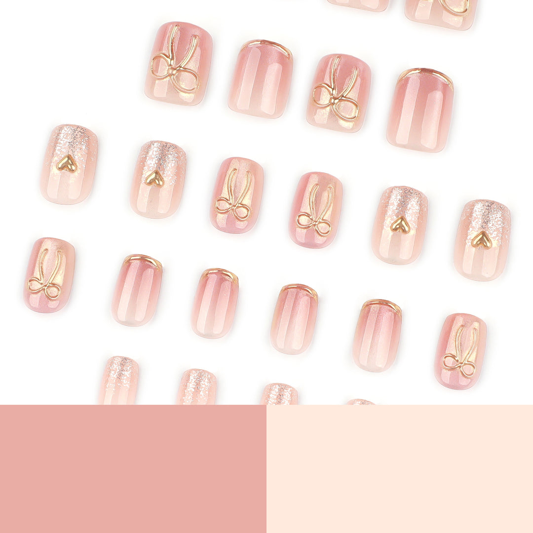 Glamorous acrylic nails with elegant gold design Kalsten