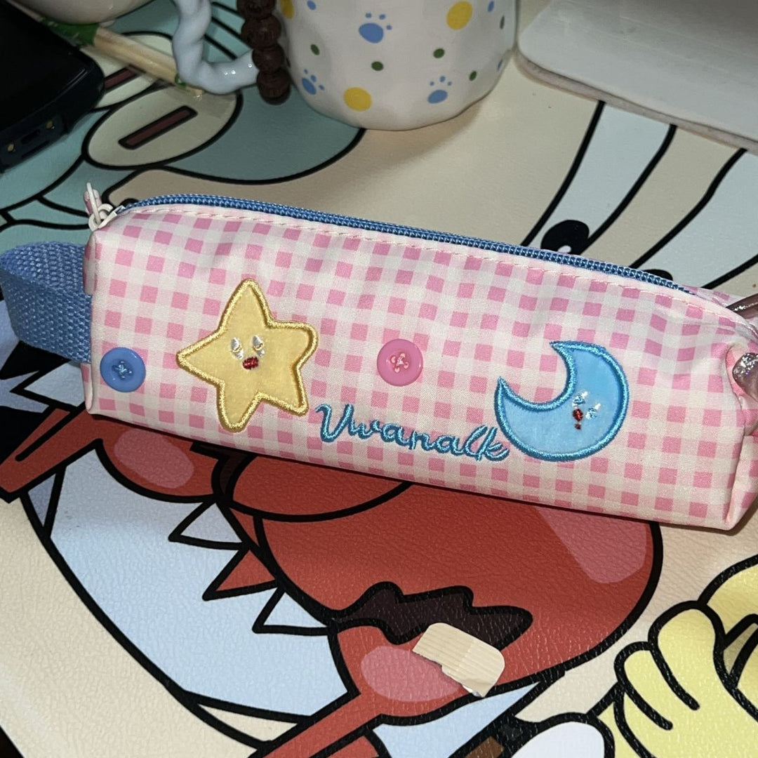 Quilted Cartoon-Themed Zipper Pencil Case