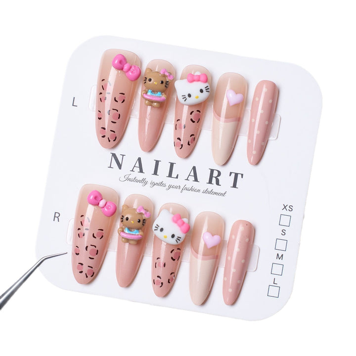 Cute Character Press-On Nails Set Kalsten