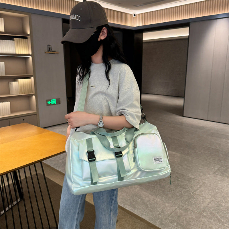 Iridescent Multi-Pocket Travel Duffel Bag Kalsten