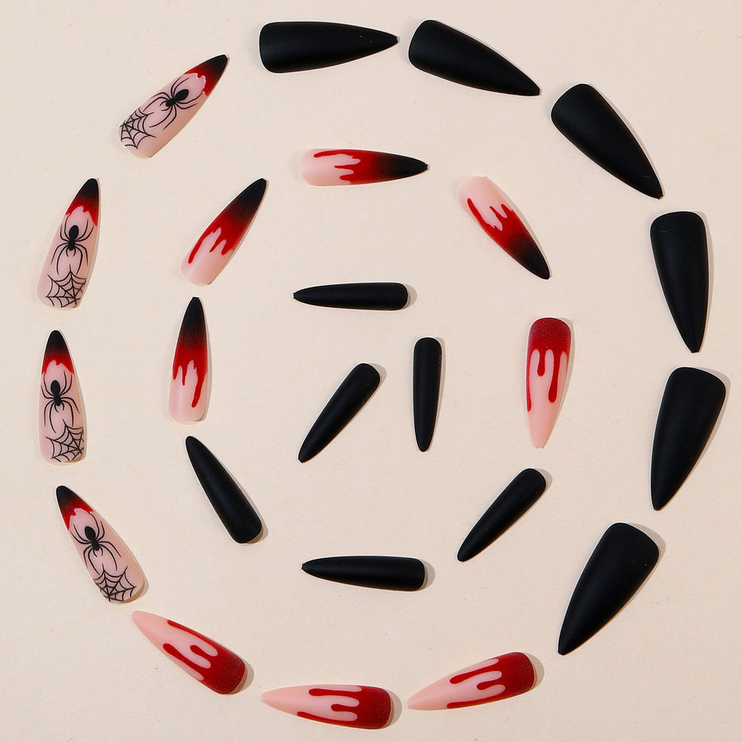Gothic Halloween-Themed Stiletto Nail Art Extensions Kalsten 1789713400
