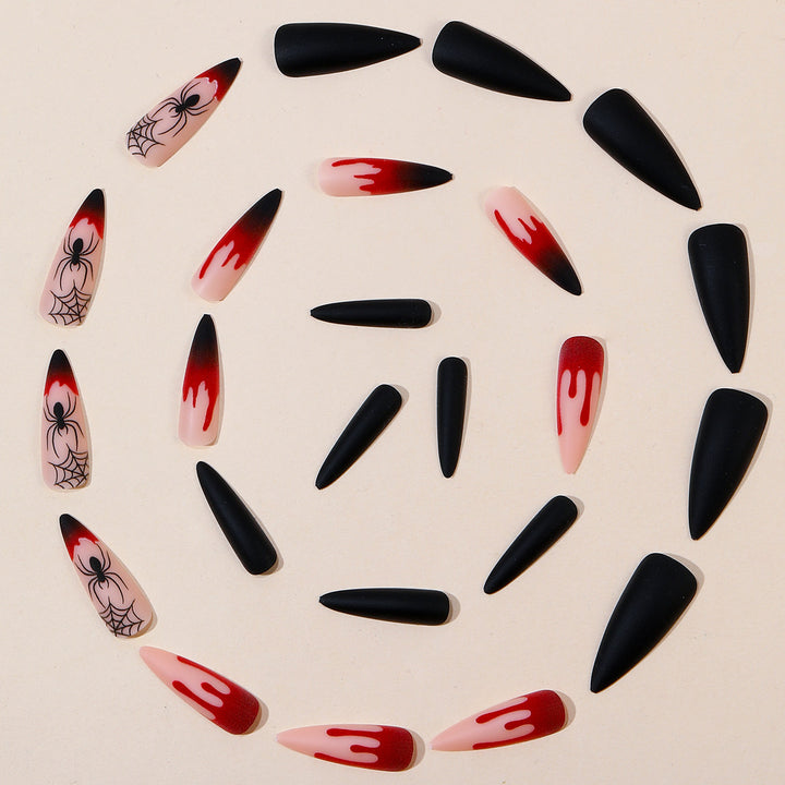 Gothic Halloween-Themed Stiletto Nail Art Extensions Kalsten 1789713400