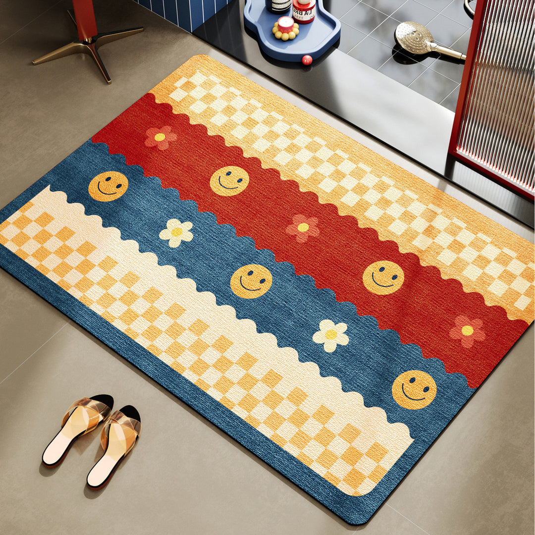Cheerful Floral Decorative Area Mat