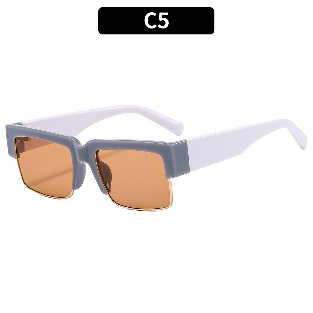 Bold Angular Square Frame Sunglasses