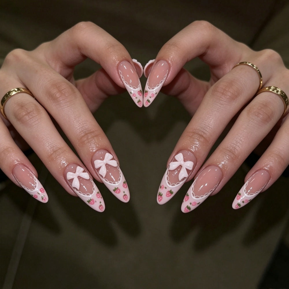 Artificial nails with romantic floral and ribbon motifs Kalsten