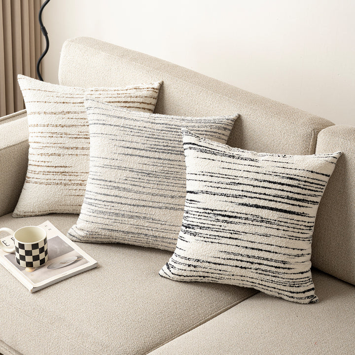 Painted striped decorative cushion