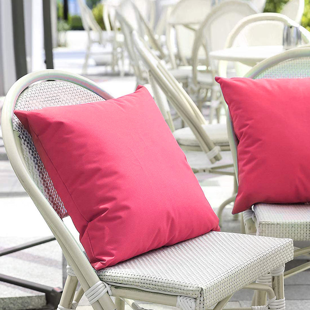 Square Water-Resistant Outdoor Patio Throw Pillow with Hidden Zipper