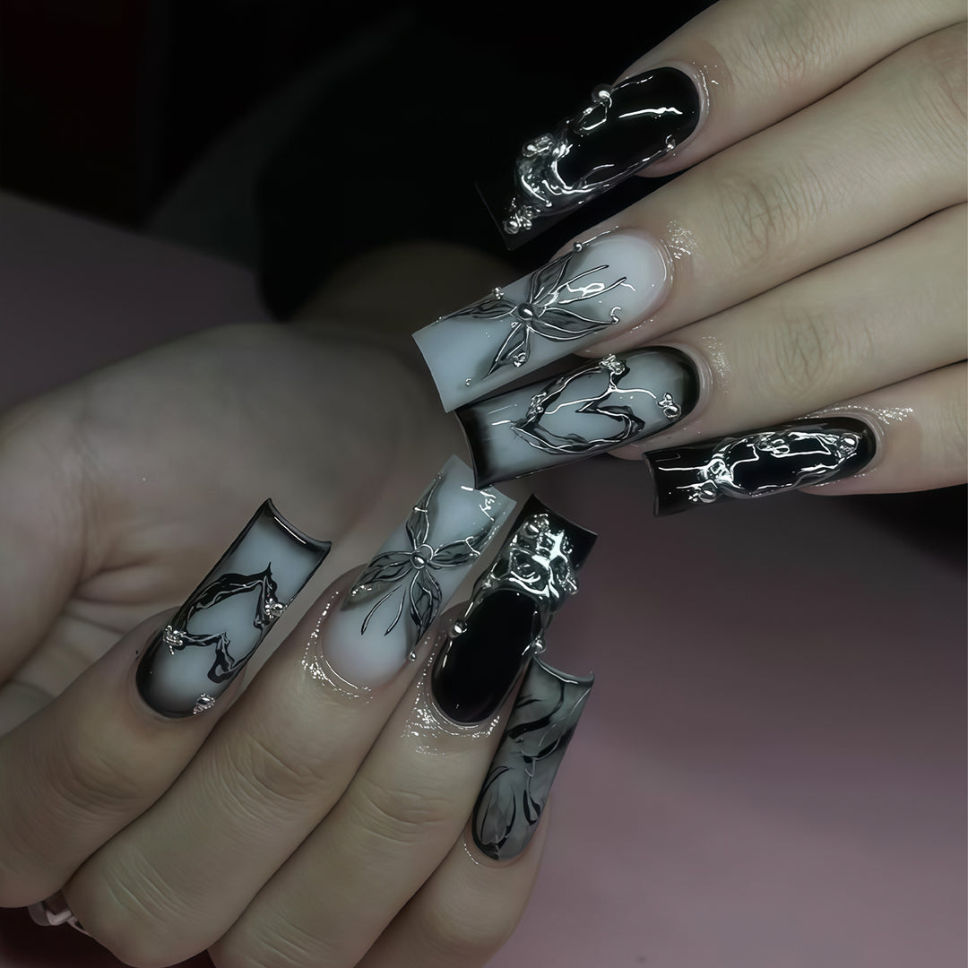 Artistic Long Press-On Nail Design Kalsten