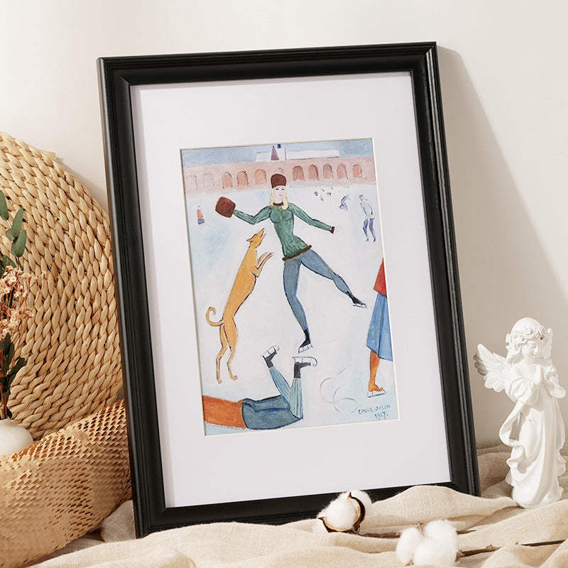 Artistic Framed Ice Skating Print for Home