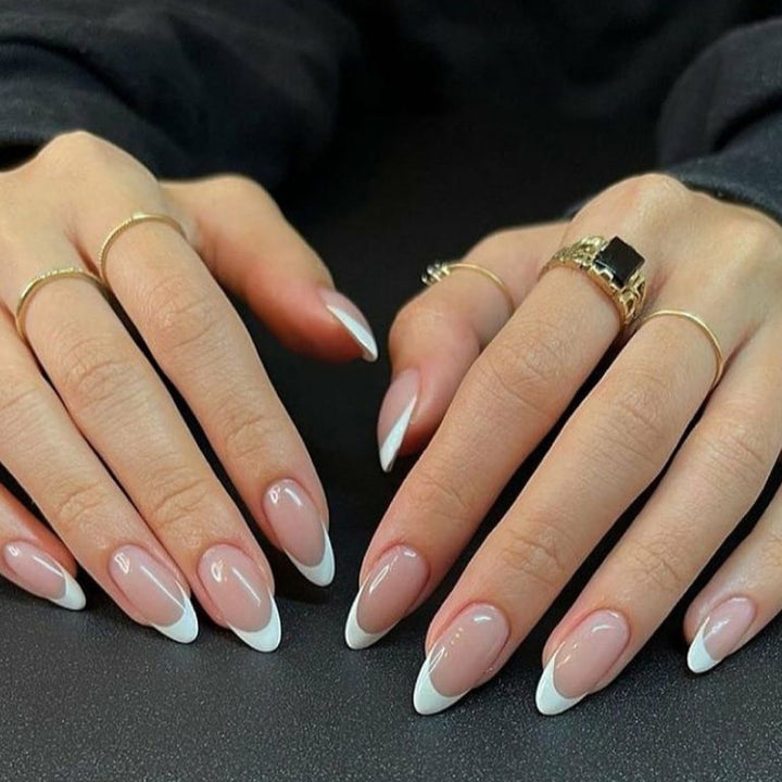 Elegant French Manicure Artificial Nails Kalsten