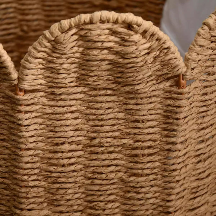 Woven Storage Basket with Decorative Scalloped Edge Kalsten