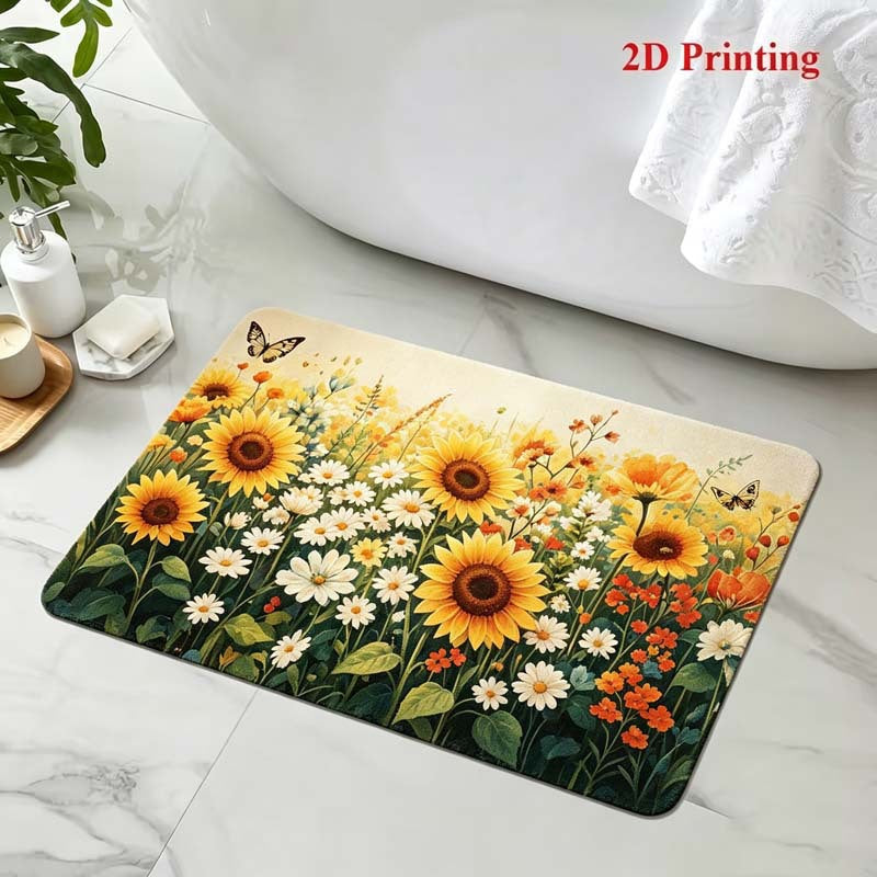 Floral-Themed Comfort Bath Mat Kalsten