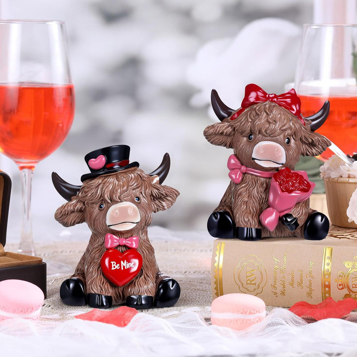 Decorative Highland Cattle Duo Stones Kalsten