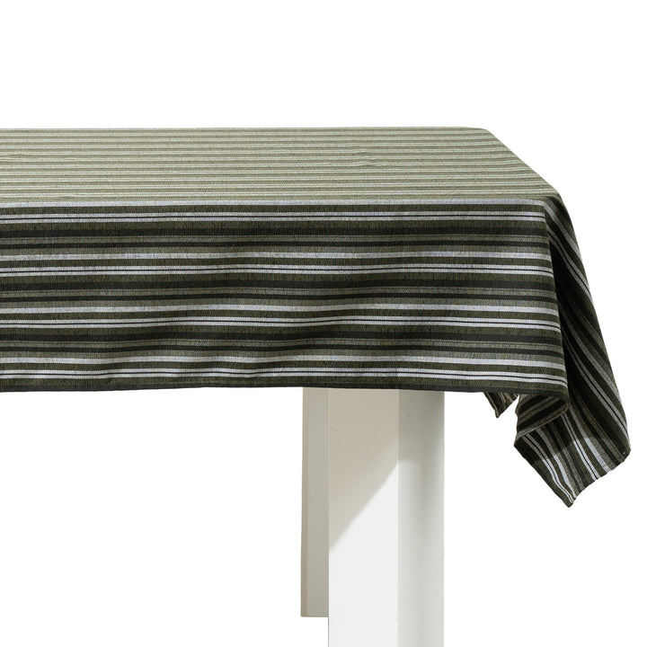 Tablecloth made of cotton-linen with delicate stripe woven pattern