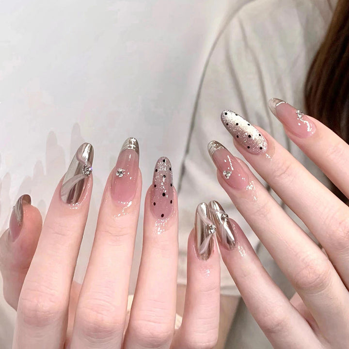 Artful Nail Extensions with Filigree Accents Kalsten