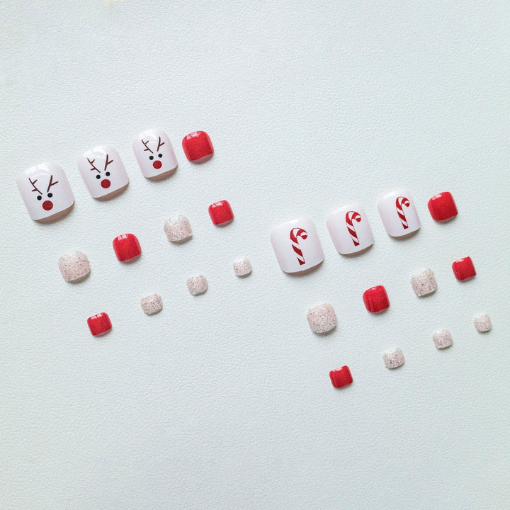 Creative Holiday-Themed Toe Nail Art