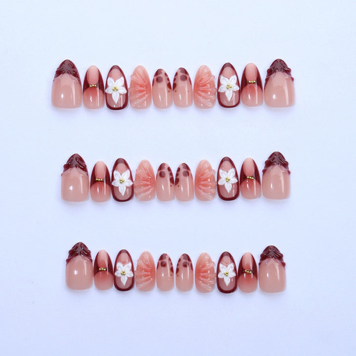 Decorative Floral Press-On Nail Art Set 1790738611