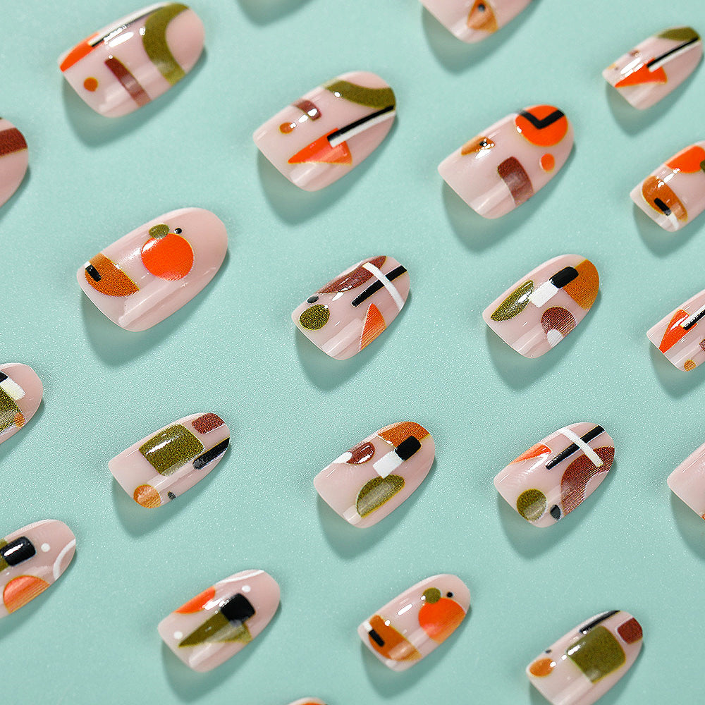 Artificial nails with geometric design Kalsten