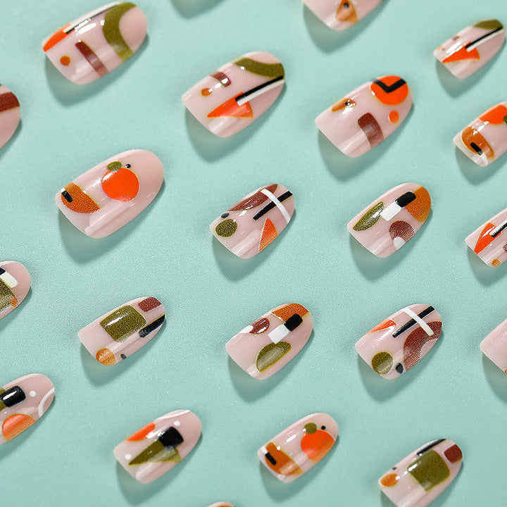 Artificial nails with geometric design Kalsten