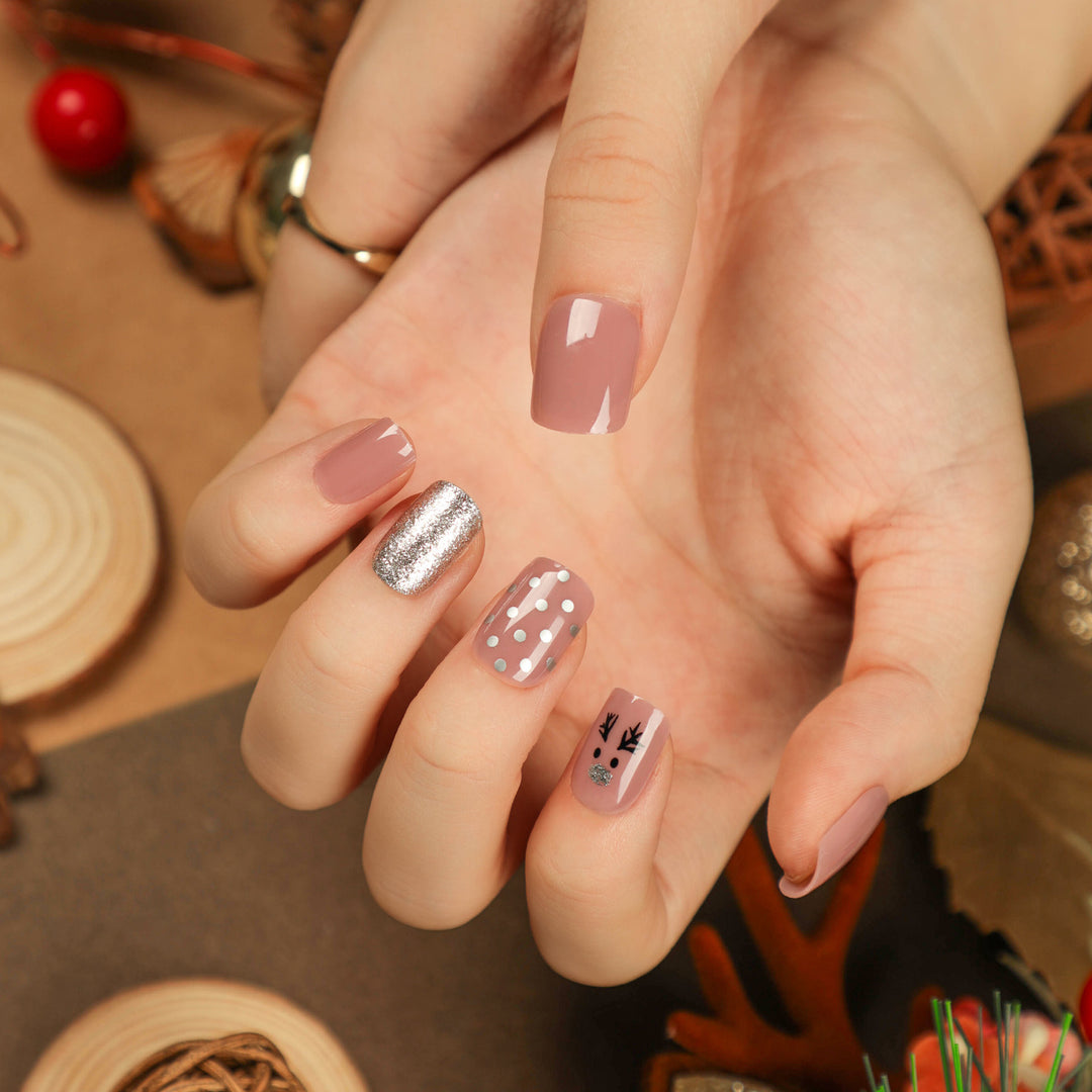 Artful Nail Extensions with Glitter and Rhinestone Embellishments Kalsten