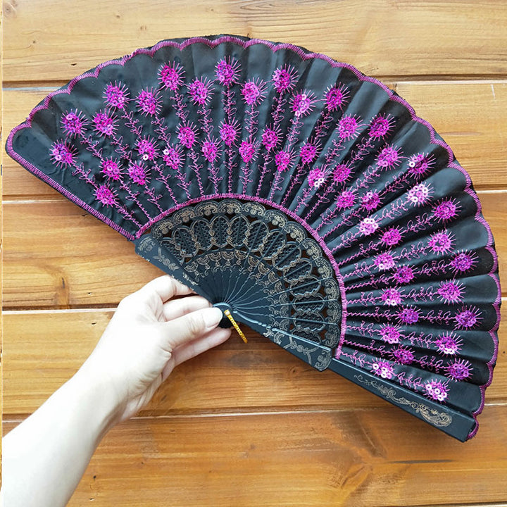 Ladies handcrafted fan with exquisite embroidery Kalsten