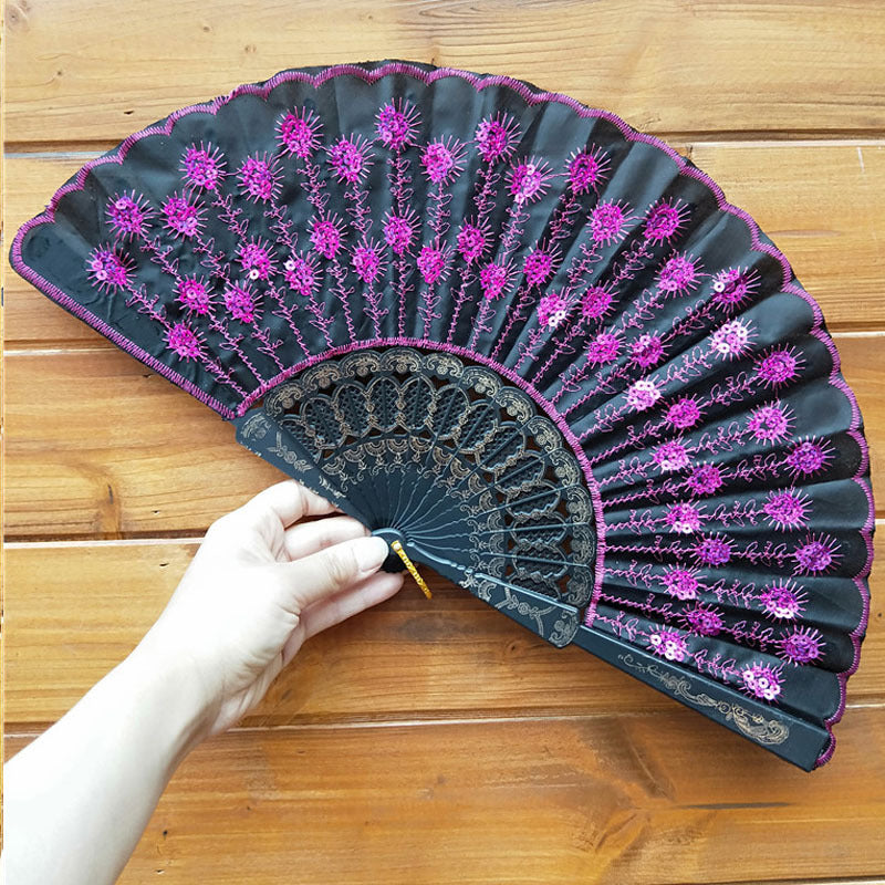 Women's high-quality lace fan with artistic floral motifs Kalsten