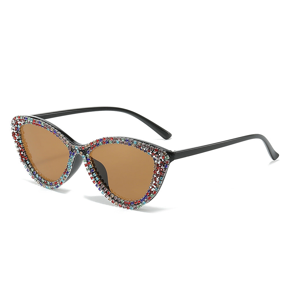 Glamorous Rhinestone-Embellished Cat-Eye Sunglasses Kalsten