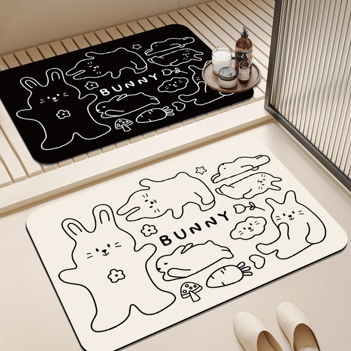 Decorative Bunny-Themed Area Mat