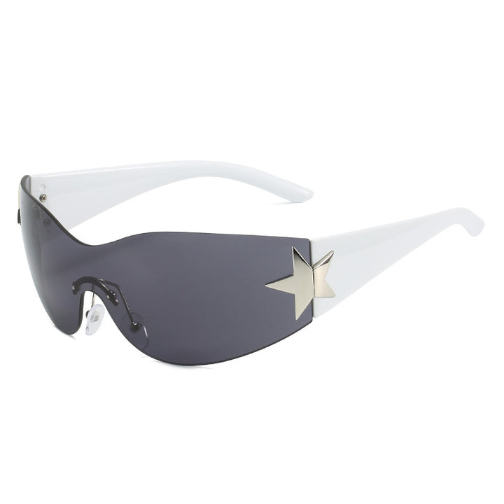 Fashion-Forward Shield Sunglasses with Star Accent Kalsten