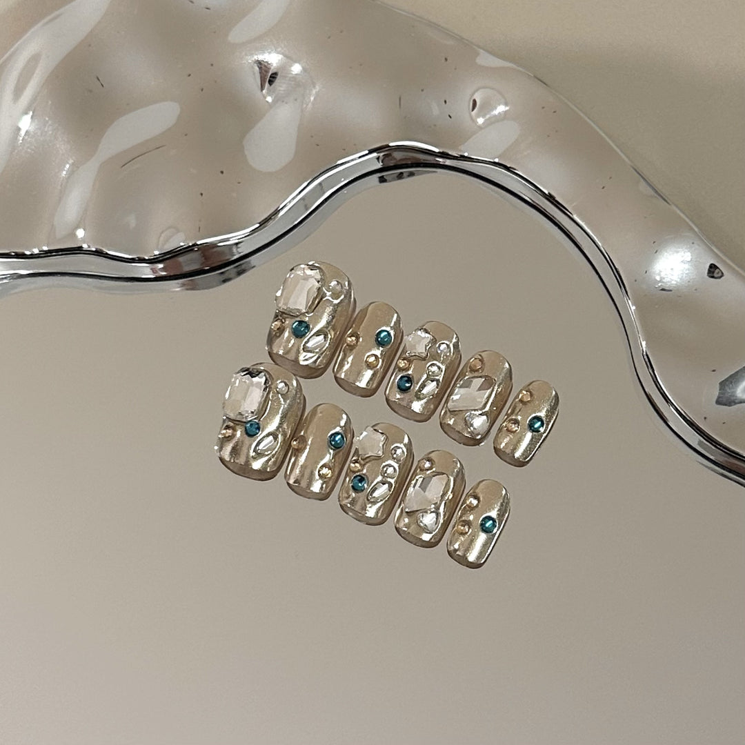 Elegantly Embellished Press-On Nail Art Set